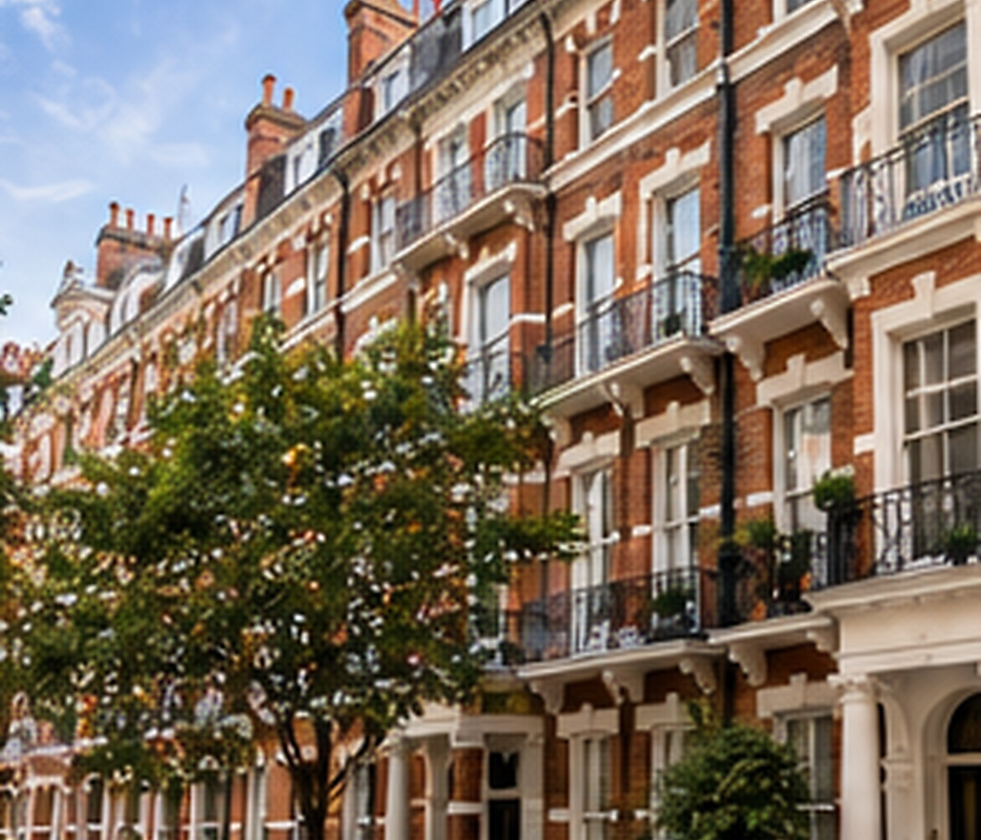 A red-brick Victorian mansion block in London